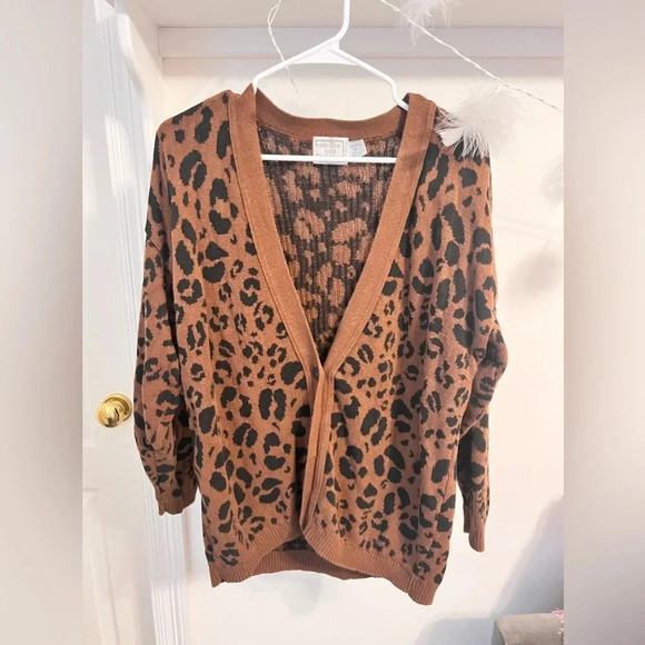 WILL NOT TAKE LESS NWOT Vintage 80's Cheetah Print Cardigan - Picture 1 of 7